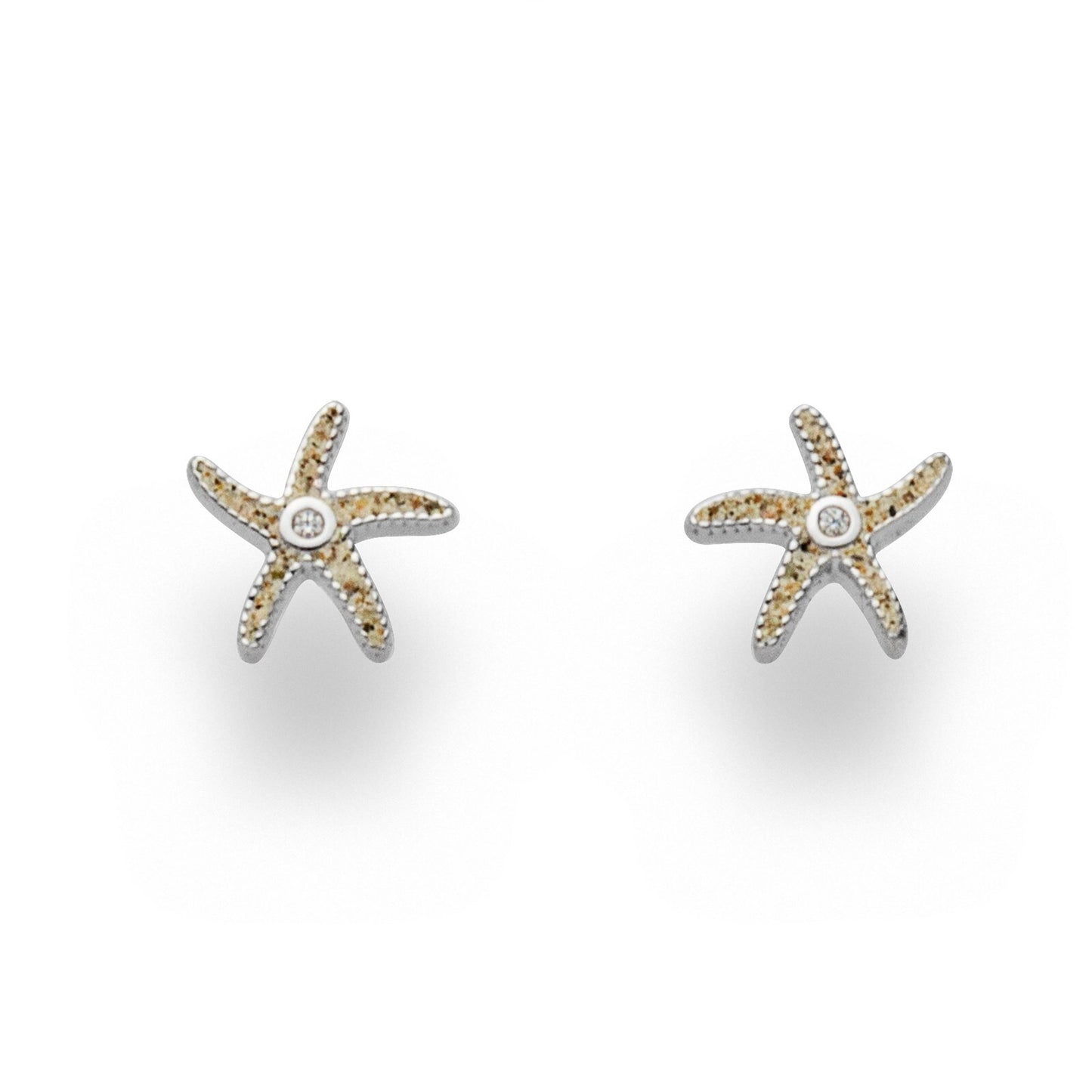 DUR Silber Schmuck Ohrring Ohrstecker "Seestern II & III" Strandsand O4920 O4993