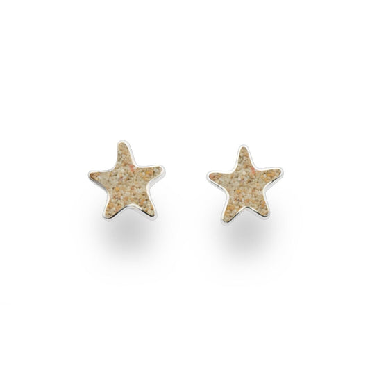 DUR Silber Schmuck Ohrring Ohrstecker "Strandsand/Seestern" mit Strandsand S1441
