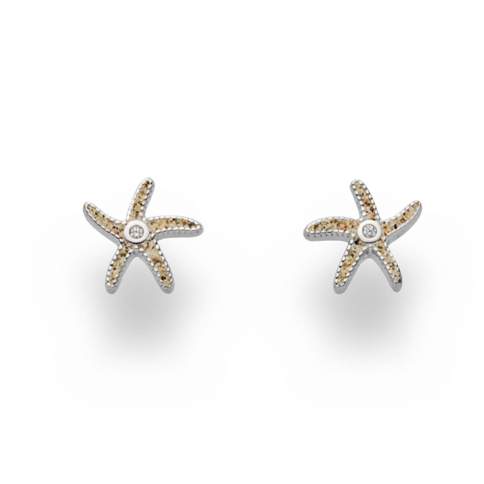 DUR Silber Schmuck Ohrring Ohrstecker "Seestern II & III" Strandsand O4920 O4993